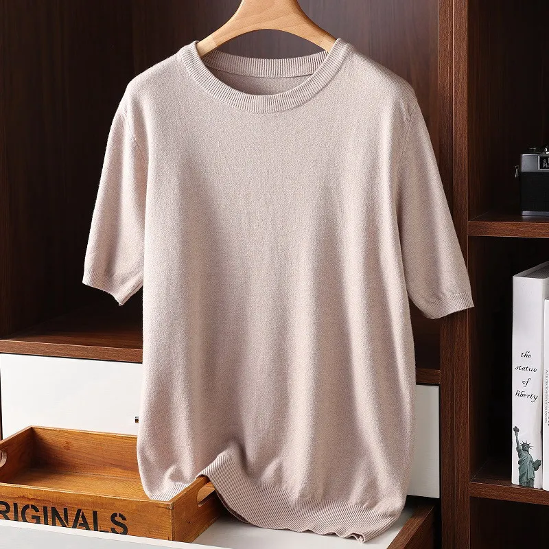 Weiches Herren Kaschmir Rundhals T-Shirt - Image 10