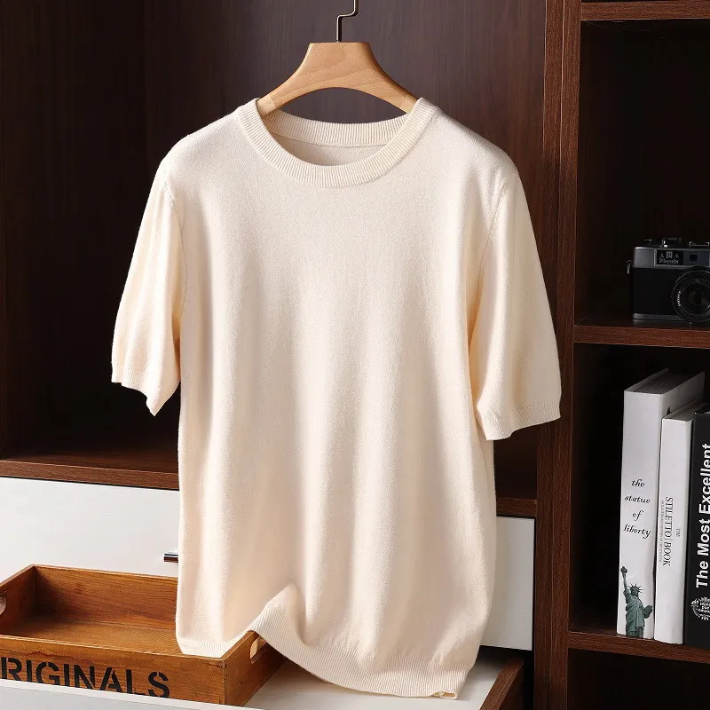 Weiches Herren Kaschmir Rundhals T-Shirt - Image 2