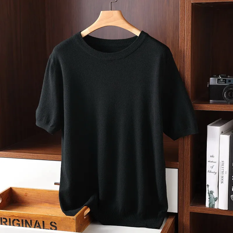 Weiches Herren Kaschmir Rundhals T-Shirt - Image 7
