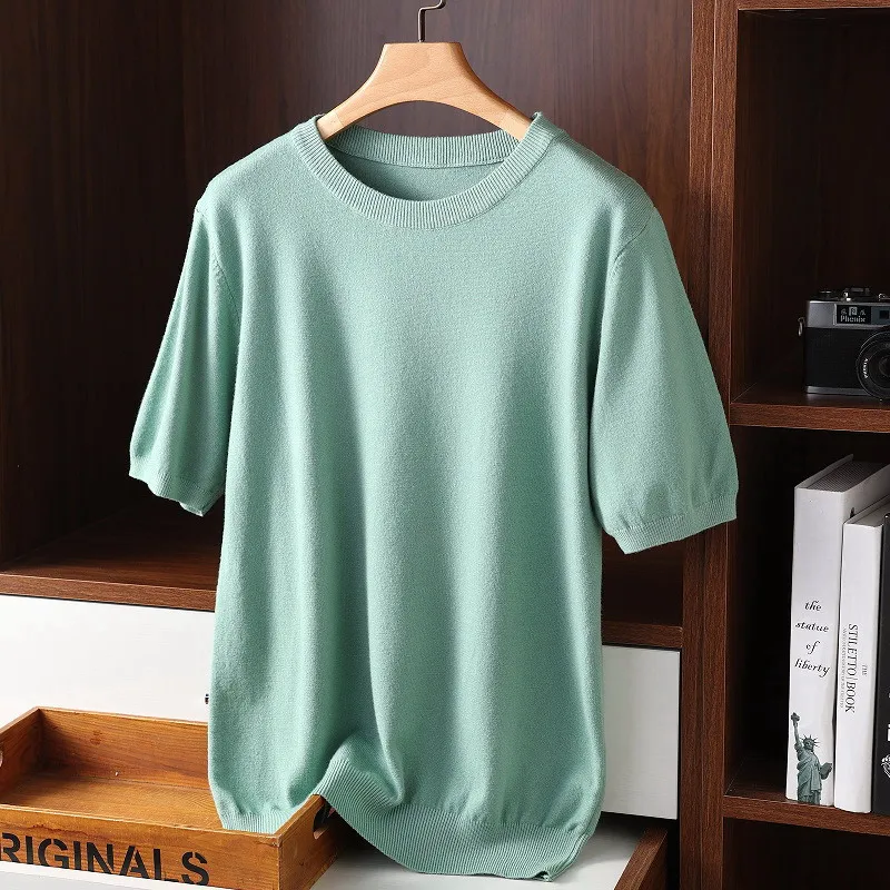 Weiches Herren Kaschmir Rundhals T-Shirt - Image 9